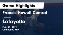 Francis Howell Central  vs Lafayette  Game Highlights - Feb. 22, 2022