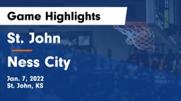 St. John  vs Ness City Game Highlights - Jan. 7, 2022