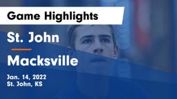 St. John  vs Macksville  Game Highlights - Jan. 14, 2022
