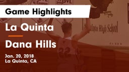 La Quinta  vs Dana Hills  Game Highlights - Jan. 20, 2018