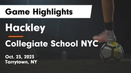 Hackley  vs Collegiate School NYC Game Highlights - Oct. 23, 2023