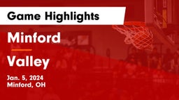 Minford  vs Valley  Game Highlights - Jan. 5, 2024