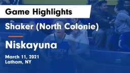 Shaker  (North Colonie) vs Niskayuna  Game Highlights - March 11, 2021