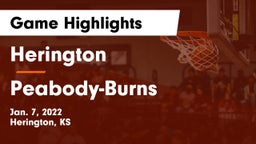 Herington  vs Peabody-Burns  Game Highlights - Jan. 7, 2022