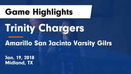 Trinity Chargers vs Amarillo San Jacinto Varsity Gilrs Game Highlights - Jan. 19, 2018