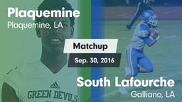 Matchup: Plaquemine High vs. South Lafourche  2016