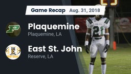 Recap: Plaquemine  vs. East St. John  2018