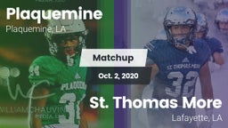 Matchup: Plaquemine High vs. St. Thomas More  2020