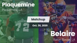 Matchup: Plaquemine High vs. Belaire  2020