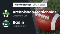 Recap: Archbishop McNicholas  vs. Badin  2020