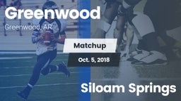 Matchup: Greenwood High vs. Siloam Springs 2018