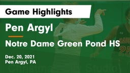 Pen Argyl  vs Notre Dame Green Pond HS Game Highlights - Dec. 20, 2021