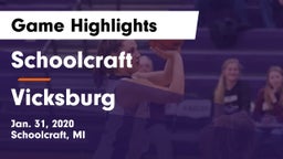 Schoolcraft vs Vicksburg  Game Highlights - Jan. 31, 2020