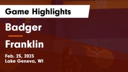 Badger  vs Franklin  Game Highlights - Feb. 25, 2023