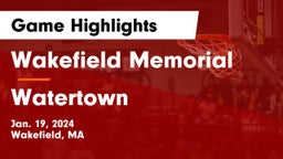 Wakefield Memorial  vs Watertown  Game Highlights - Jan. 19, 2024