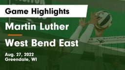 Martin Luther  vs West Bend East  Game Highlights - Aug. 27, 2022