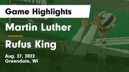 Martin Luther  vs Rufus King Game Highlights - Aug. 27, 2022