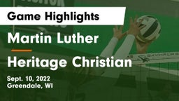 Martin Luther  vs Heritage Christian  Game Highlights - Sept. 10, 2022