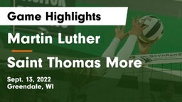 Martin Luther  vs Saint Thomas More Game Highlights - Sept. 13, 2022