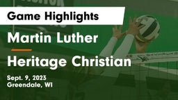 Martin Luther  vs Heritage Christian  Game Highlights - Sept. 9, 2023