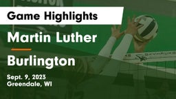 Martin Luther  vs Burlington  Game Highlights - Sept. 9, 2023