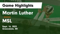 Martin Luther  vs MSL Game Highlights - Sept. 16, 2023
