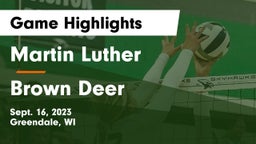 Martin Luther  vs Brown Deer Game Highlights - Sept. 16, 2023