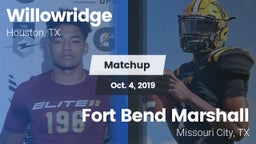 Matchup: Willowridge High vs. Fort Bend Marshall  2019