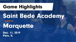Saint Bede Academy vs Marquette  Game Highlights - Dec. 11, 2019