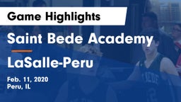 Saint Bede Academy vs LaSalle-Peru  Game Highlights - Feb. 11, 2020