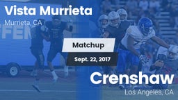 Matchup: Vista Murrieta High vs. Crenshaw  2017