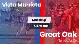 Matchup: Vista Murrieta High vs. Great Oak  2018