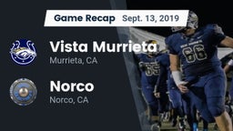 Recap: Vista Murrieta  vs. Norco  2019