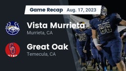 Recap: Vista Murrieta  vs. Great Oak  2023