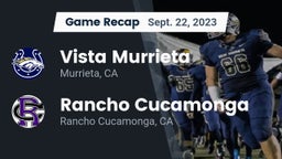 Recap: Vista Murrieta  vs. Rancho Cucamonga  2023