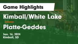 Kimball/White Lake  vs Platte-Geddes Game Highlights - Jan. 16, 2024