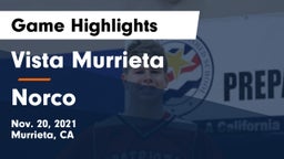 Vista Murrieta  vs Norco  Game Highlights - Nov. 20, 2021