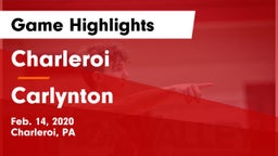 Charleroi  vs Carlynton  Game Highlights - Feb. 14, 2020