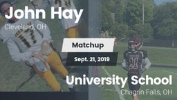 Matchup: John Hay  vs. University School 2019