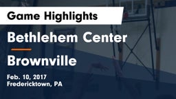 Bethlehem Center  vs Brownville  Game Highlights - Feb. 10, 2017