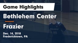 Bethlehem Center  vs Frazier  Game Highlights - Dec. 14, 2018