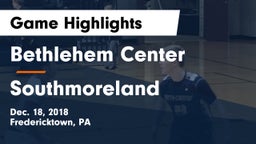 Bethlehem Center  vs Southmoreland  Game Highlights - Dec. 18, 2018