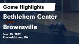 Bethlehem Center  vs Brownsville  Game Highlights - Jan. 15, 2019