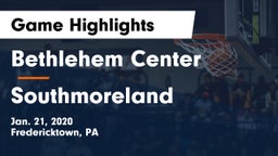Bethlehem Center  vs Southmoreland  Game Highlights - Jan. 21, 2020