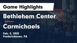 Bethlehem Center  vs Carmichaels  Game Highlights - Feb. 5, 2020