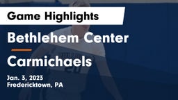 Bethlehem Center  vs Carmichaels  Game Highlights - Jan. 3, 2023
