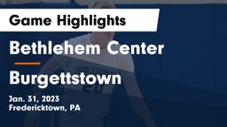 Bethlehem Center  vs Burgettstown  Game Highlights - Jan. 31, 2023