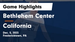 Bethlehem Center  vs California  Game Highlights - Dec. 5, 2023