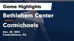 Bethlehem Center  vs Carmichaels  Game Highlights - Dec. 28, 2023