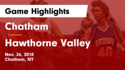 Chatham  vs Hawthorne Valley Game Highlights - Nov. 26, 2018